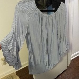 Blue and white stripped top